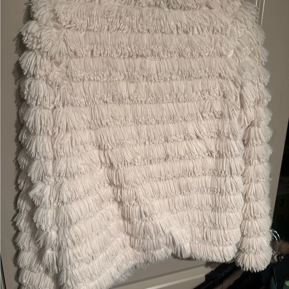 Womens Open Front Faux Fur Cardigan Vintage Parka Fringe Shaggy Jacket Coat - Picture 5 of 6